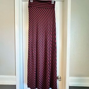 Black and Red Striped Maxi Skirt